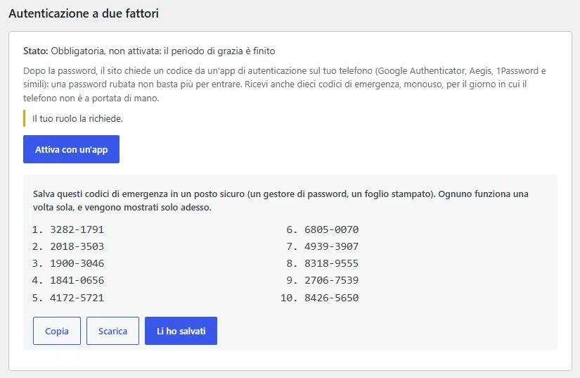 Los diez códigos de emergencia mostrados tras la activación